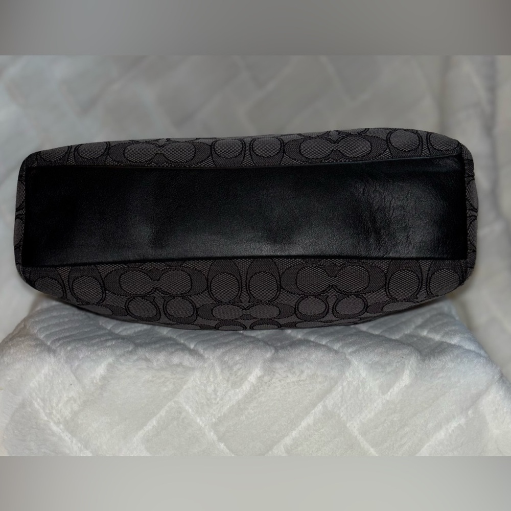 Coach Gray Signature Shoulder Bag with silver accents - Picture 5 of 8